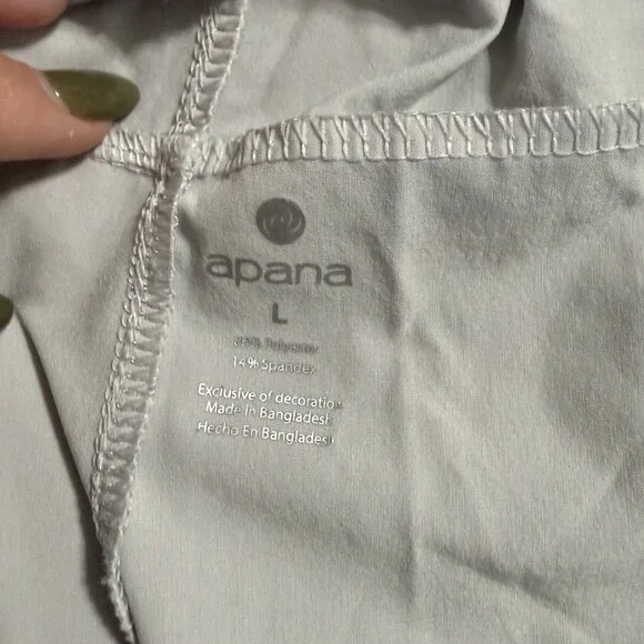 Apana Women's Light Gray Active 7/8 Length Pull-On Athleisure Pants Size Large - Picture 9 of 9